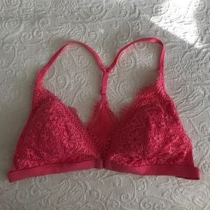 pink lace bralette
